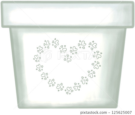 Lovely style and colors with hearts pattern of white ceramic or terracotta pot for growing plants. Lovely style and colors with hearts pattern of white ceramic or terracotta pot for growing plants. 125625007