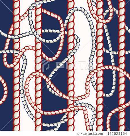 Seamless pattern with rope, anchor and steering wheel for fabric design. Seamless pattern with rope, anchor and steering wheel for fabric design. 125625164