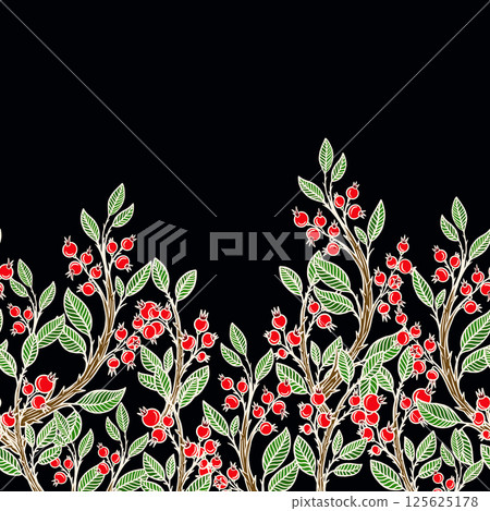 Seamless border with cranberries. 125625178