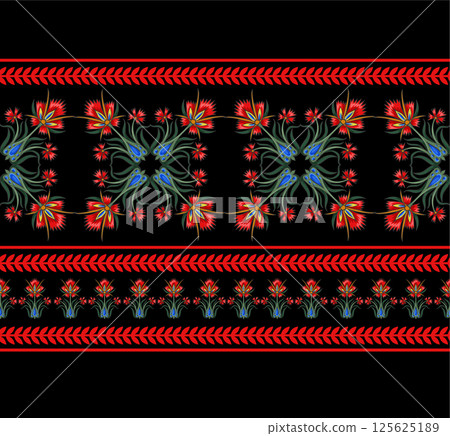 Seamless pattern with little flowers for fabric or interior design. Seamless pattern with little flowers for fabric or interior design. 125625189