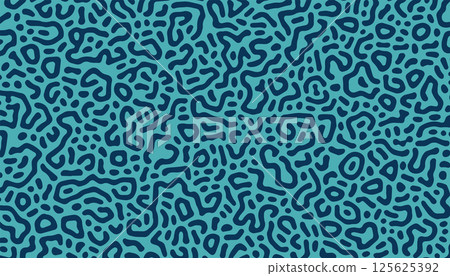 Navy blue psychedelic texture with Turing diffusion effect. 125625392