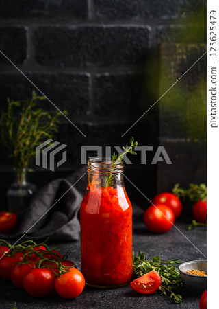 Homemade tomato sauce with spice 125625479