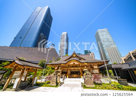 The cityscape of Tokyo in Japan, overlooking Azabudai Hills, Hachiman Shrine, etc. The cityscape of Tokyo in Japan, overlooking Azabudai Hills, Hachiman Shrine, etc. 125625564