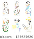 Simple illustration of a working woman 125625620