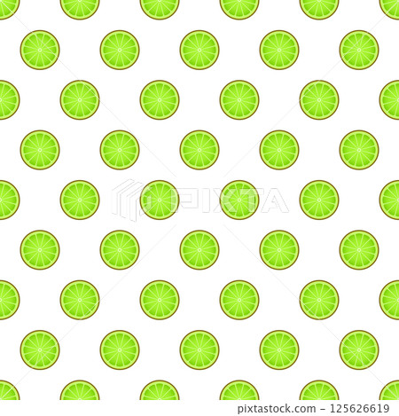 Seamless pattern with green kiwi and lime slices on white. Seamless pattern with green kiwi and lime slices on white. 125626619