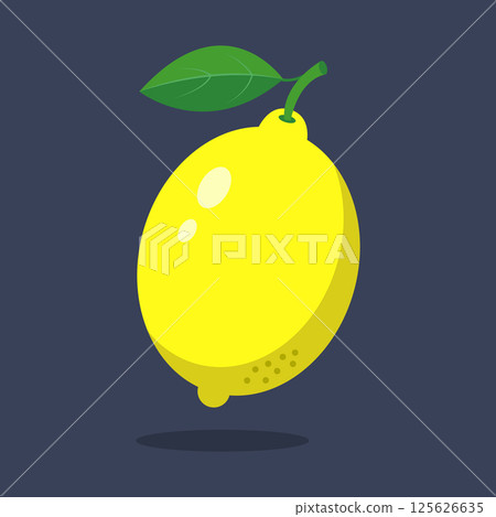 Lemon with leaves isolated on background. 125626635