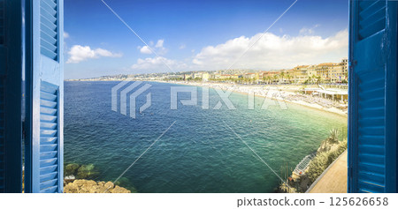 room with open door to seascape room with open door to seascape 125626658