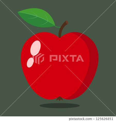 Red apple illustration isolated on green background. Red apple illustration isolated on green background. 125626851