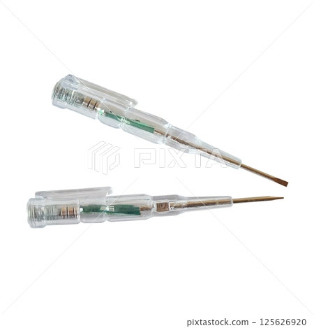 Voltage test or Electric Detection Screwdriver on white. Voltage test or Electric Detection Screwdriver on white. 125626920