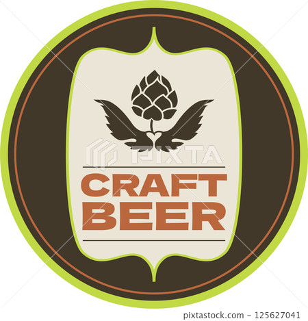 Circle Design of Pub Beer Mat Vector Template 125627041