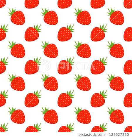 Strawberry vector seamless pattern background. 125627220