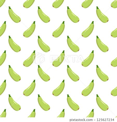 Zucchini seamless pattern on white background. 125627234