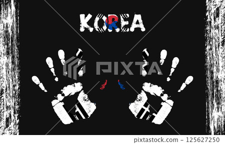 Vector flag of Korea with a palm 125627250