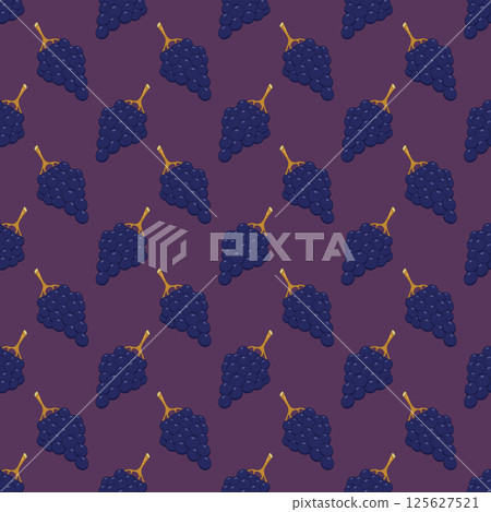 Dark grapes seamless pattern purple background. 125627521