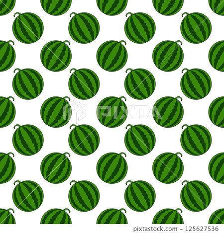 Seamless pattern watermelons on a white background. 125627536