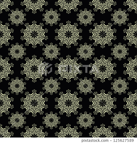 Seamless decorative floral damask wallpaper pattern. 125627589