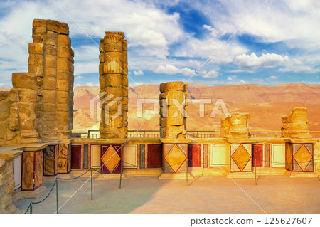 Ruins of King Herod's Masada Palace Ruins of King Herod's Masada Palace 125627607