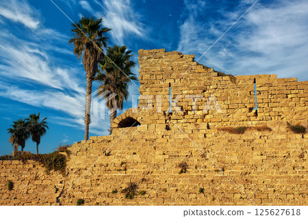 Ruined of ancient city Caesarea in Israel Ruined of ancient city Caesarea in Israel 125627618