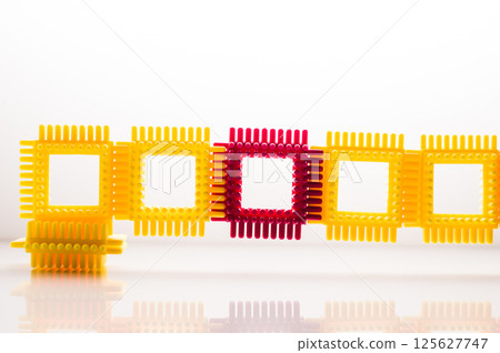 The educational construction set looks attractive and inspires play. The construction elements are made of safe material.  125627747