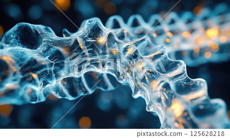 Skeletal column with nerves, abstract medical background. Skeletal column with nerves, abstract medical background. 125628218