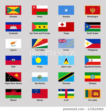 Set of flags of different countries in flat style. 125628460