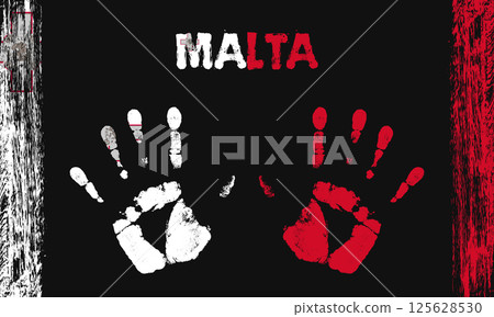 Vector flag of Malta with a palm Vector flag of Malta with a palm 125628530