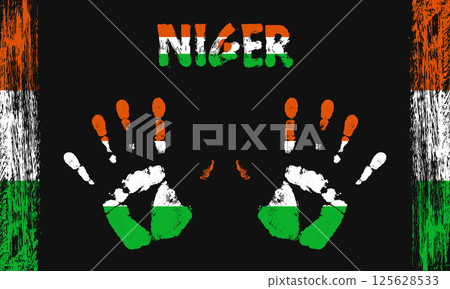 Vector flag of Niger with a palm Vector flag of Niger with a palm 125628533
