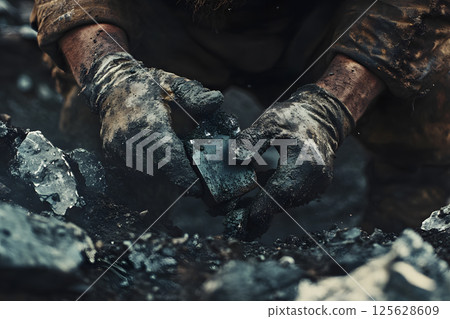 firefighter removing debris, generative AI firefighter removing debris, generative AI 125628609