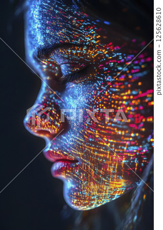 illuminated by a multicolored light, generative AI illuminated by a multicolored light, generative AI 125628610