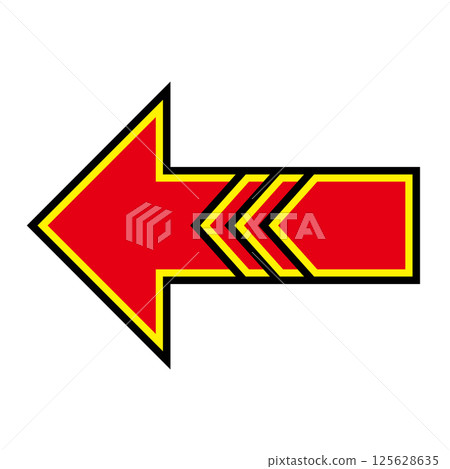 白色背景上的簡單紅色箭頭 125628635