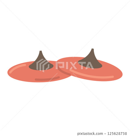 Cymbals flat cartoon icon. Vector Cymbals flat cartoon icon. Vector 125628738