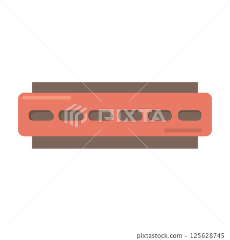 Simple harmonica flat icon. Vector 125628745