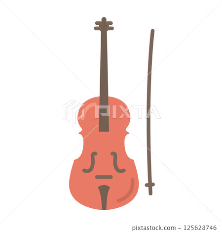 Violin and bow flat icon. Vector 125628746