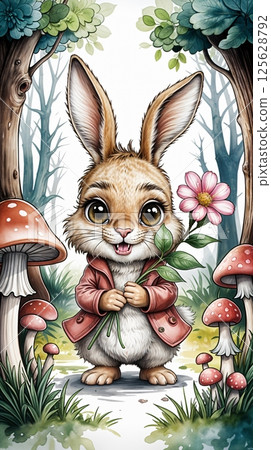 Bunny with flowers 125628792