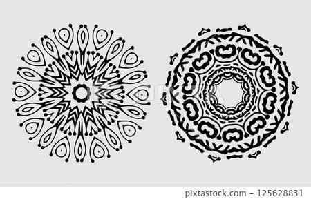 Decorative linear design for greeting cards. 125628831