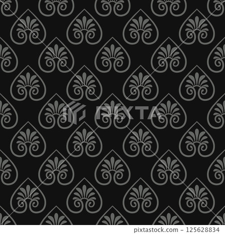Seamless decorative floral damask wallpaper pattern. Seamless decorative floral damask wallpaper pattern. 125628834