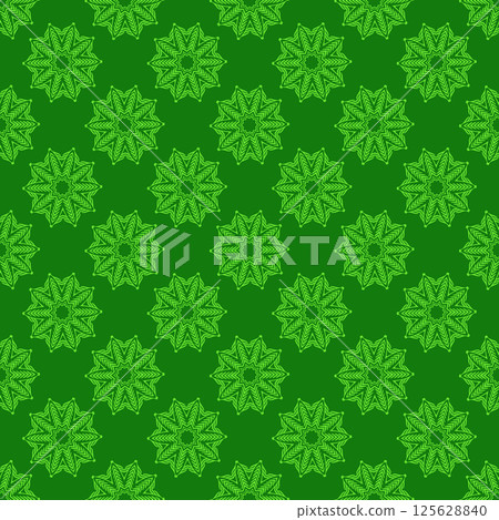 Seamless abstract tribal pattern in green colors. 125628840