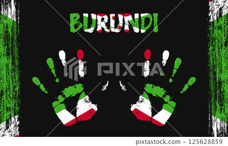 Vector flag of Burundi with a palm 125628859