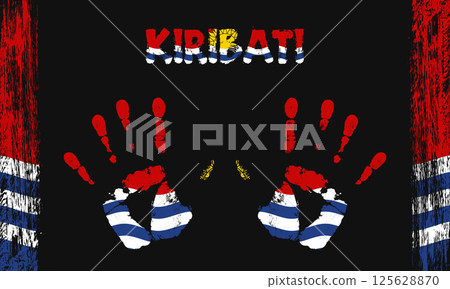 Vector flag of Kiribati with a palm Vector flag of Kiribati with a palm 125628870