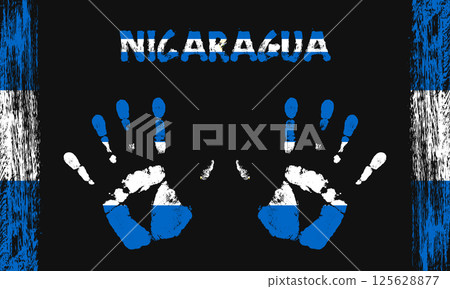 Vector flag of Nicaragua with a palm 125628877