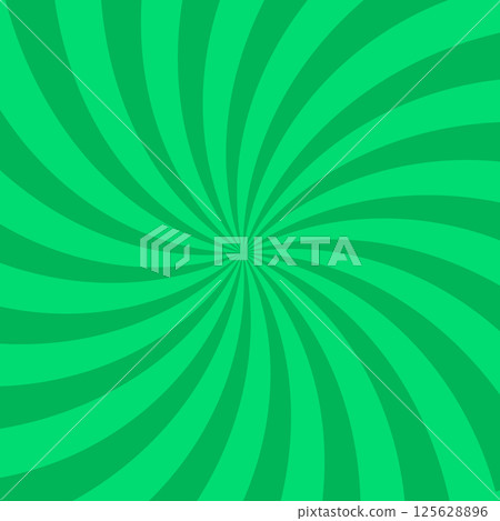 Bright green spiral rays background. 125628896
