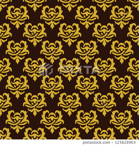 Floral pattern wallpaper baroque, damask. 125628903