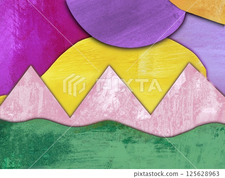 Collage illustration, abstract collage illustration, geometric background illustration, geometric pattern illustration 125628963