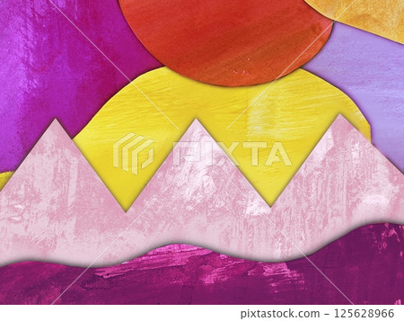 colorful watercolor background, collage illustration background, colorful collage illustration background 125628966