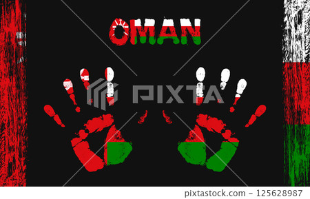 Vector flag of Oman with a palm Vector flag of Oman with a palm 125628987