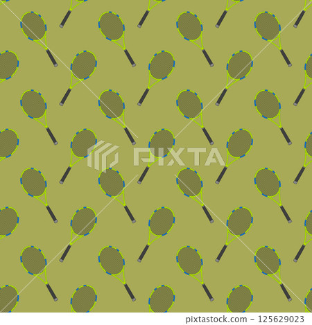 Seamless pattern vectorillustration with tennis racket. 125629023