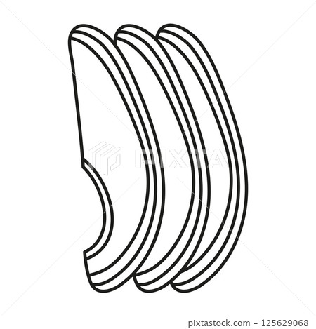 sliced avocado in outline sliced avocado in outline 125629068