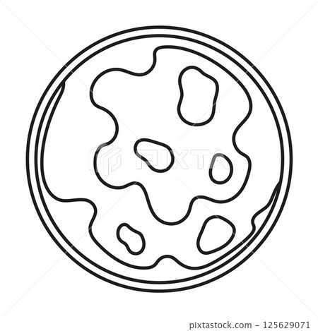 slice of ham in outline 125629071