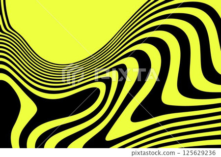 Abstract background with yellow waves on a black background. Eps 10 125629236