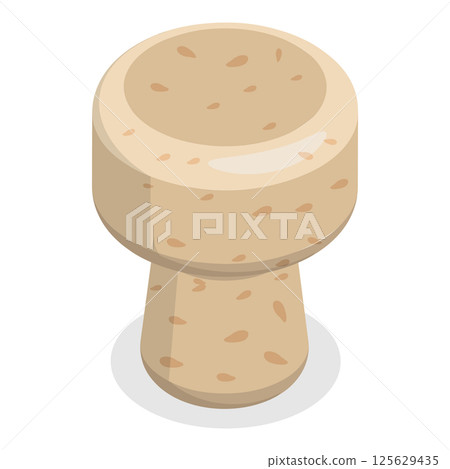3D Isometric Flat Set of Wine Corks. Item 2 3D Isometric Flat Set of Wine Corks. Item 2 125629435